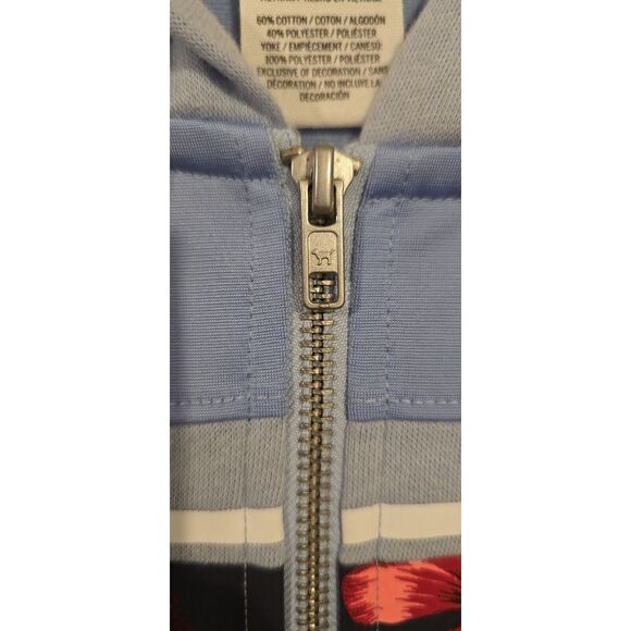 Victorias Secret Pink Tropical Floral Logo Baby Blue Full Zip Hoodie Medium - Picture 6 of 6